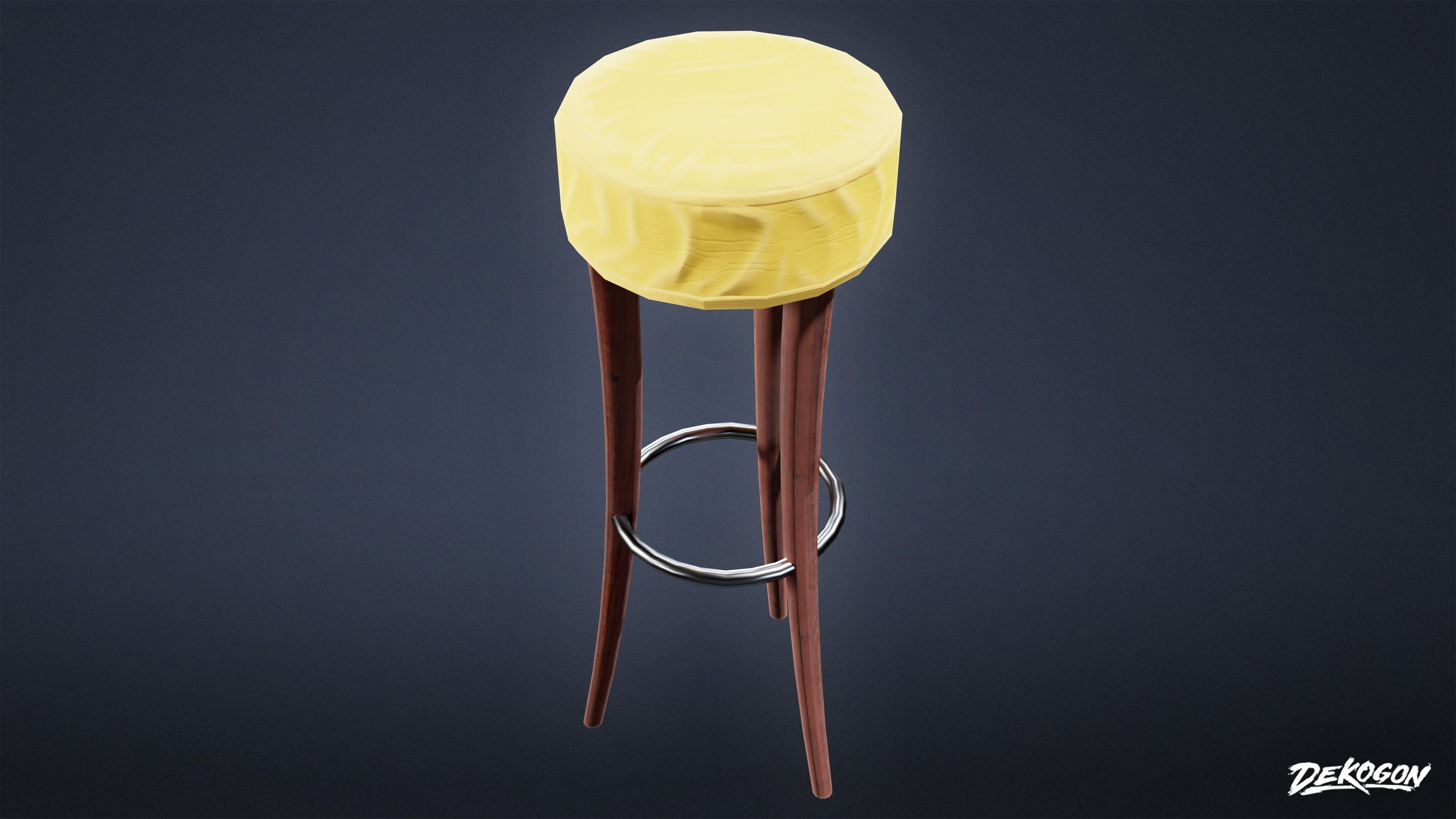 ART DECO - Bar Set 01 - LOW POLY Low-poly 3D model_16