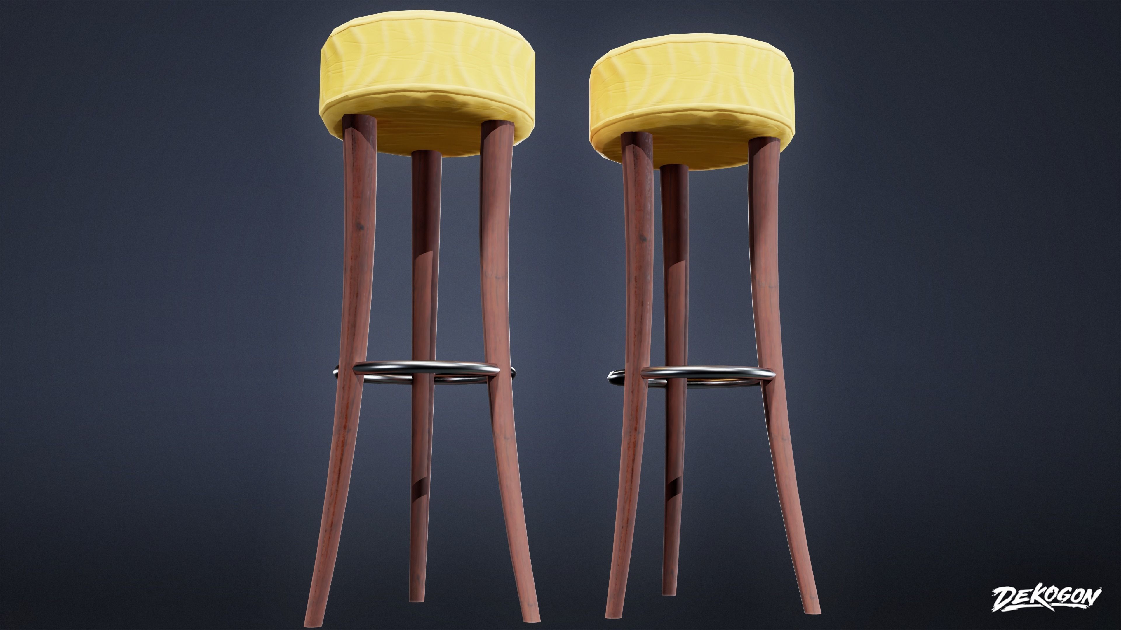 ART DECO - Bar Set 01 - LOW POLY Low-poly 3D model_20