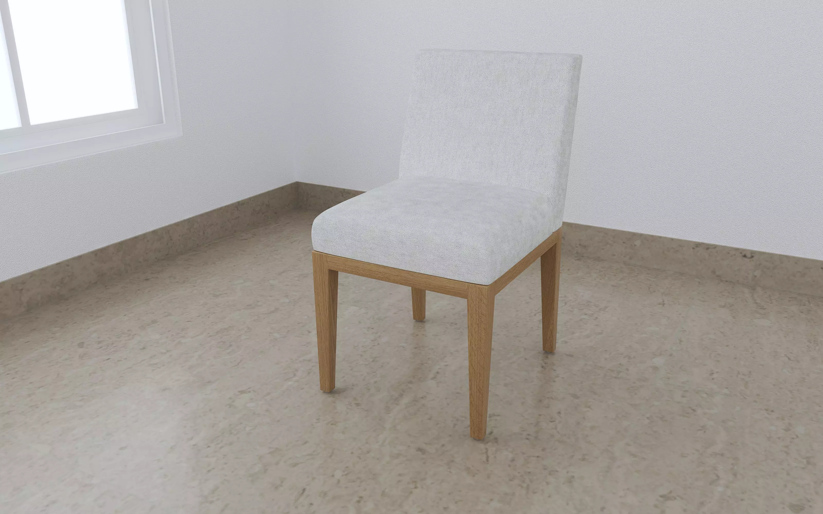 Fabric and Wood Chair 3D model