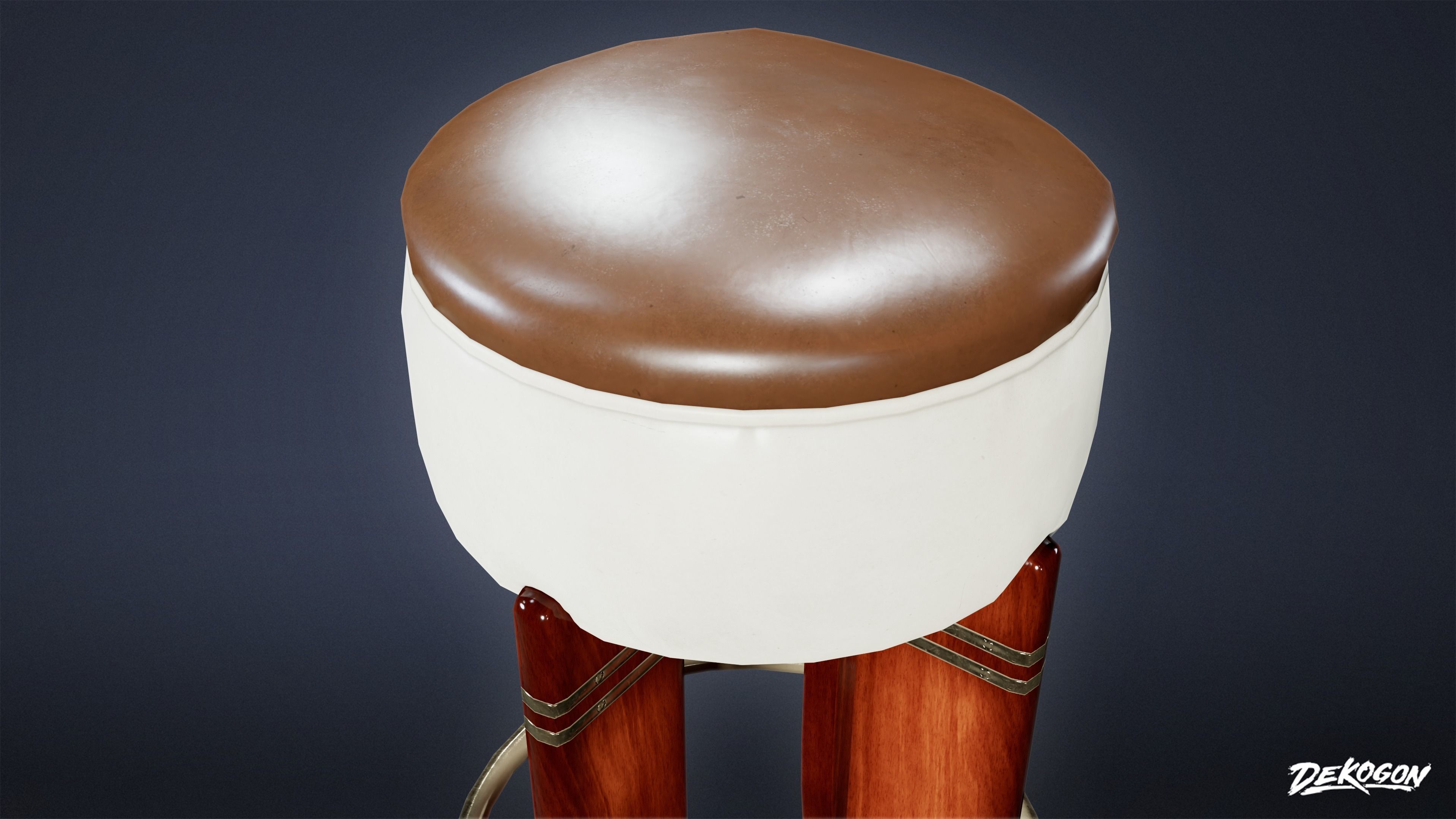 ART DECO - Barstool 05 - LOW POLY Low-poly 3D model_6