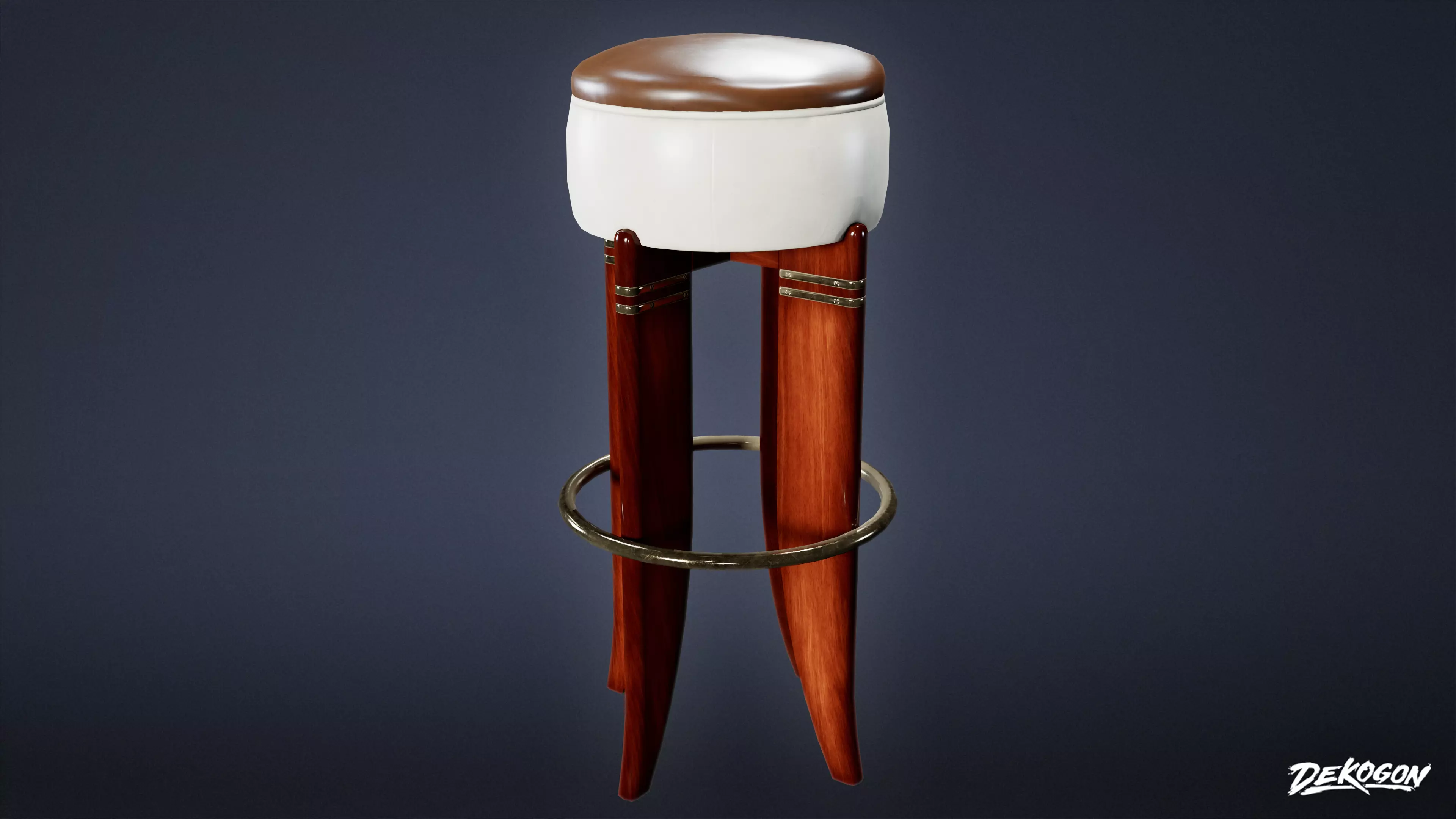 ART DECO - Barstool 05 - LOW POLY Low-poly 3D model_0
