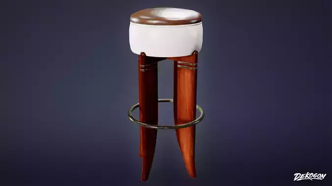 ART DECO - Barstool 05 - LOW POLY Low-poly 3D model