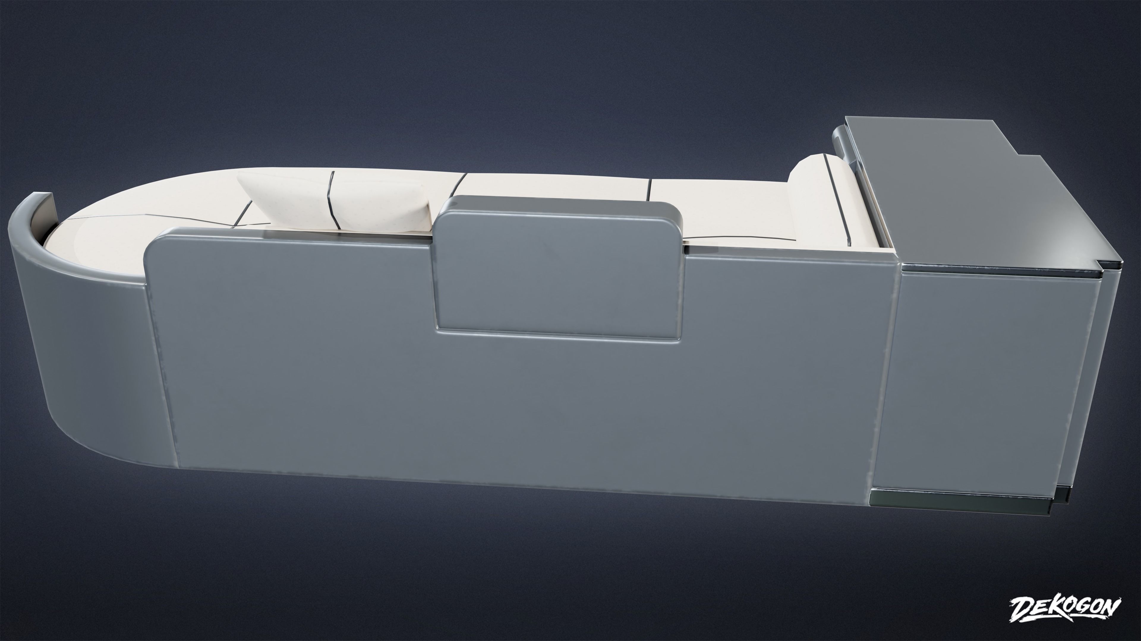 ART DECO - Bed 04 - LOW POLY Low-poly 3D model_4