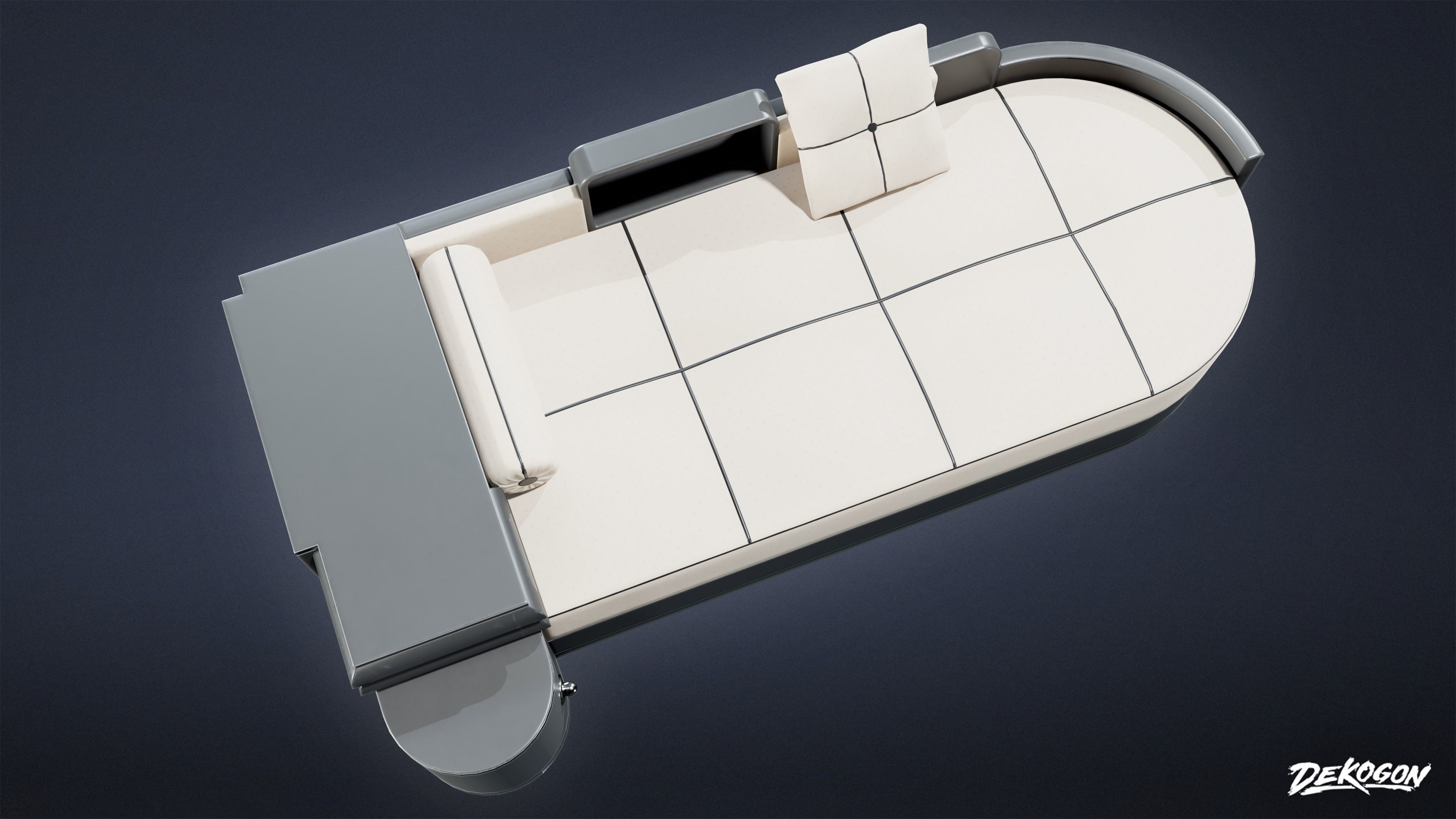 ART DECO - Bed 04 - LOW POLY Low-poly 3D model_8