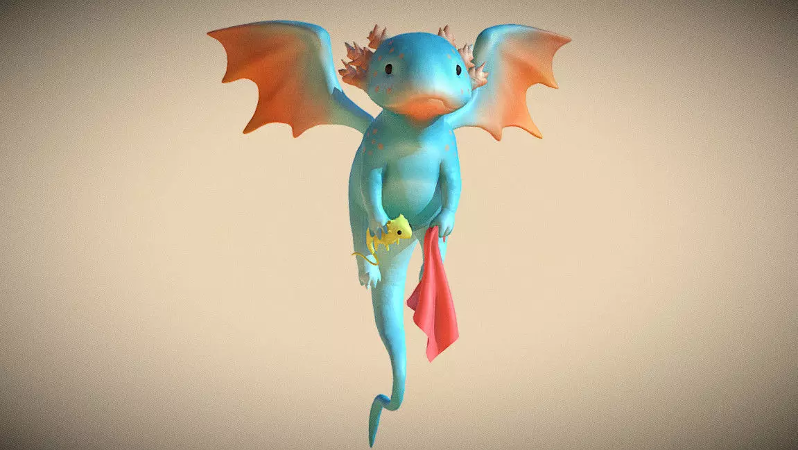 Model Water Dragon cute rong nuoc de thuong 3D print model