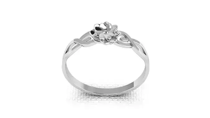 Jewelry silver ring based on flowers