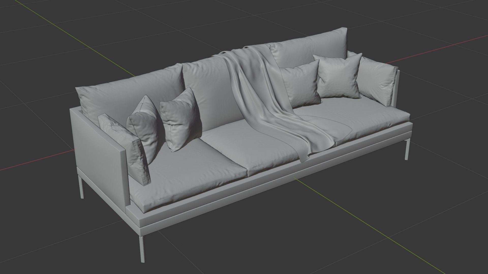 Couch 3D model_4