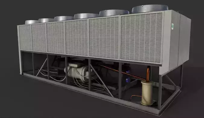 HVAC Air Cooled Chiller Low-poly 3D model