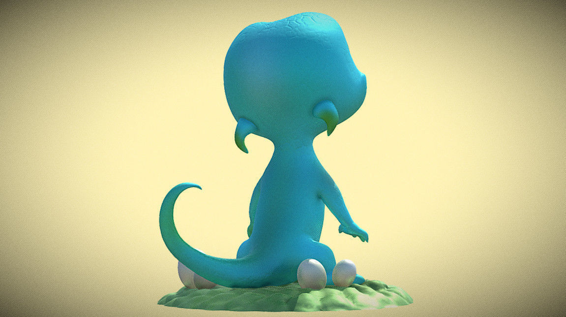 Model 3d Gecko green  3D print model_4