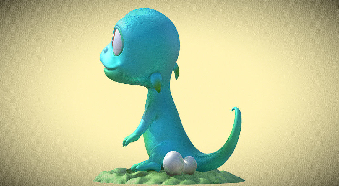 Model 3d Gecko green  3D print model_3