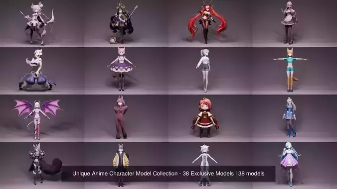 Unique Anime Character Model Collection - 38 Exclusive Models 