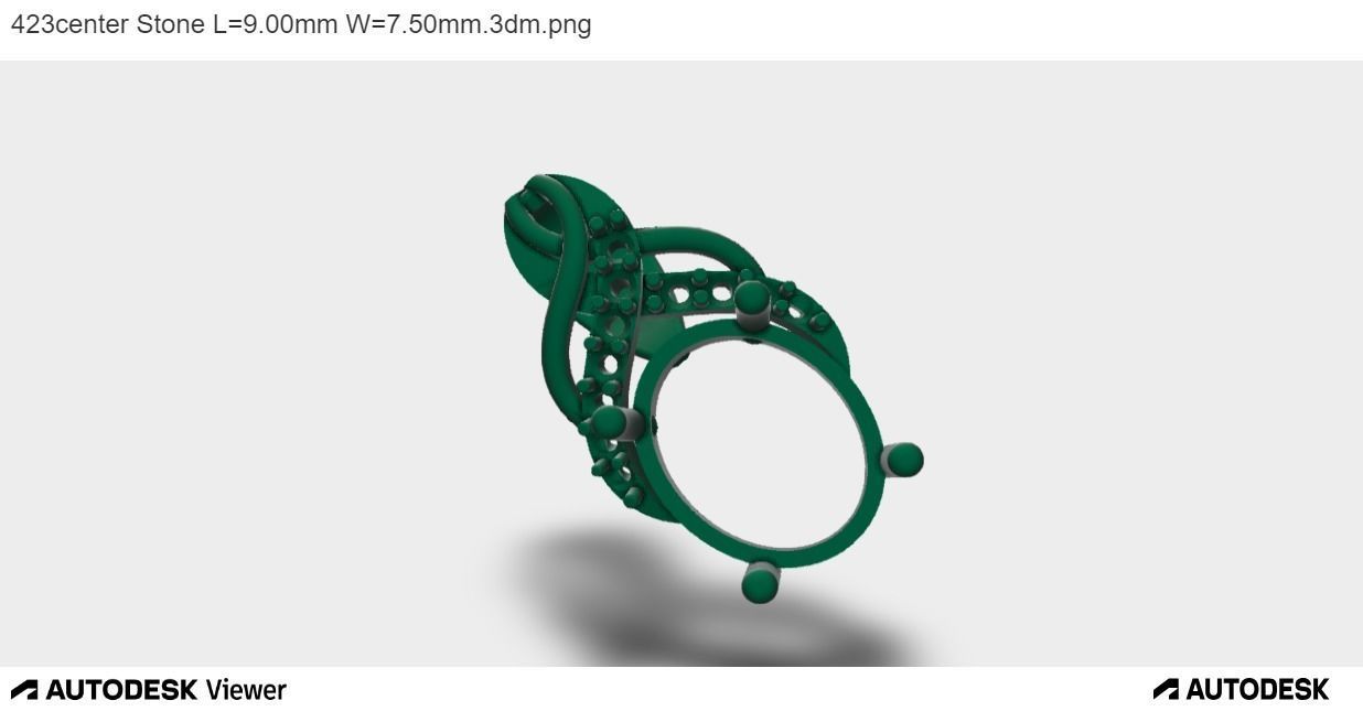 Unisex Pendant With Oval Cut Center Stone 3D print model_8