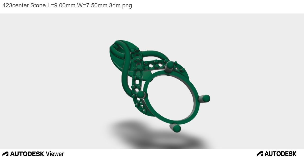 Unisex Pendant With Oval Cut Center Stone 3D print model_3