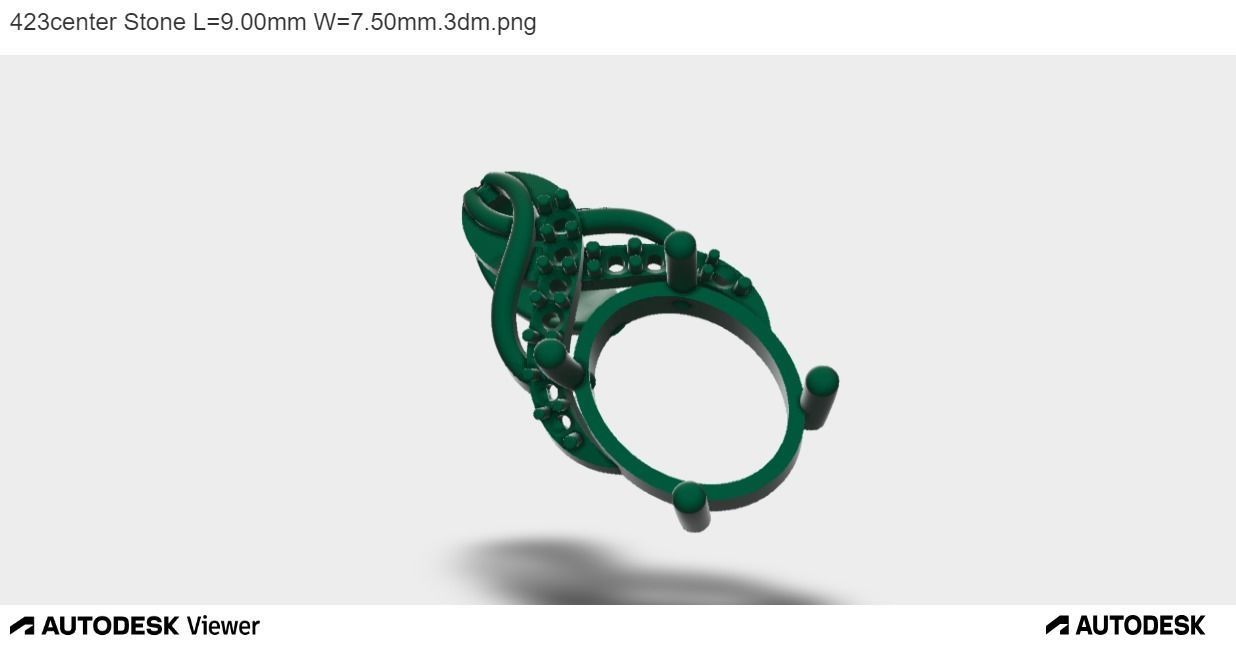 Unisex Pendant With Oval Cut Center Stone 3D print model_5