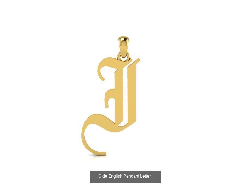 Olde English Initial Letters Pendant Alphabets  3D Model Collection_11