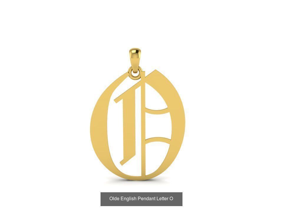 Olde English Initial Letters Pendant Alphabets  3D Model Collection_17