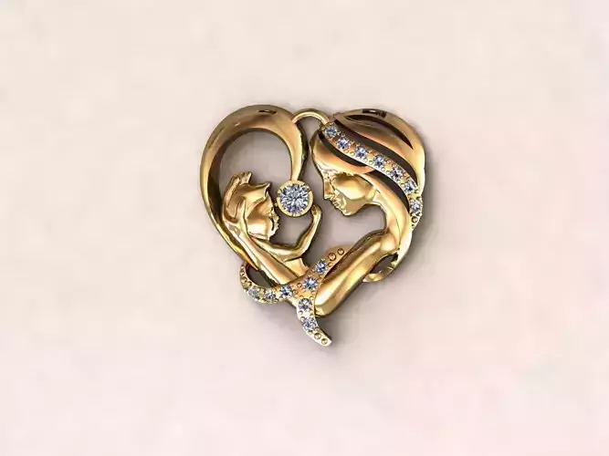 Mother with child baby pendant 30