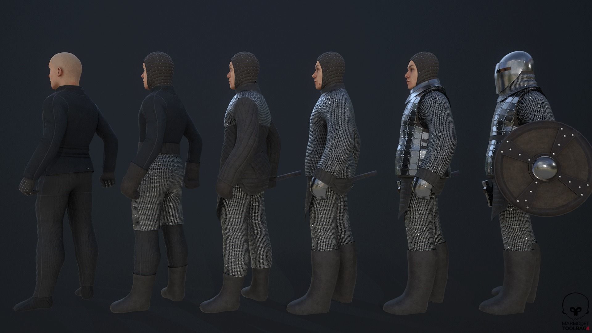 TAB Medieval Knight - 11 Low-poly 3D model_8