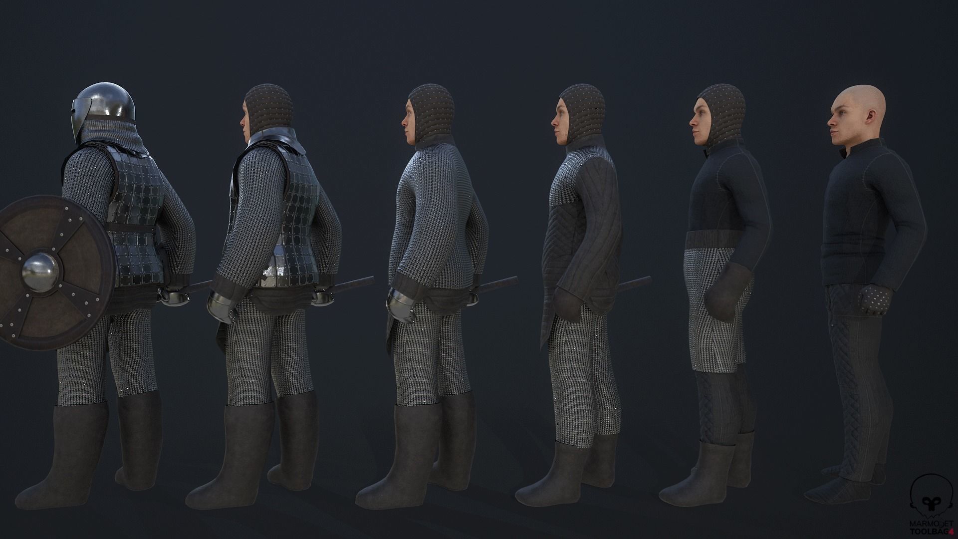 TAB Medieval Knight - 11 Low-poly 3D model_9