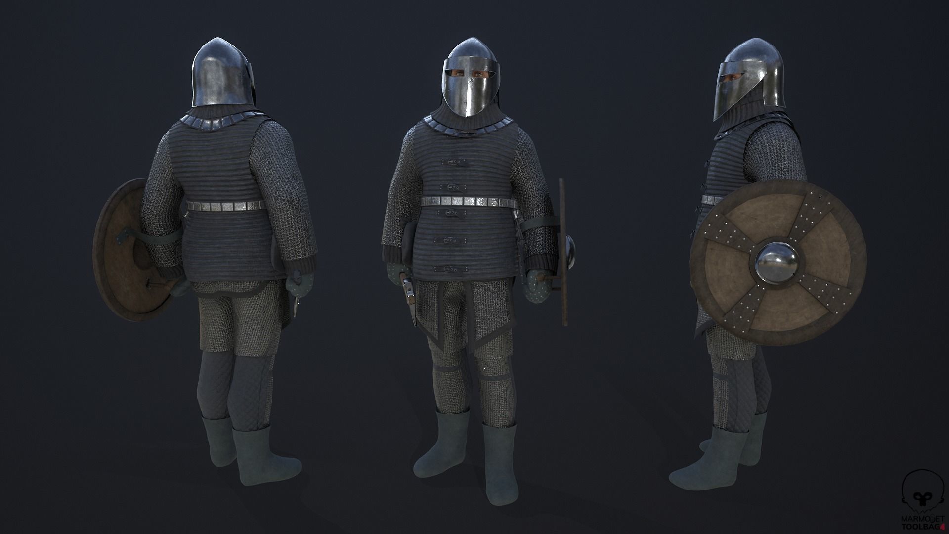 TAB Medieval Knight - 11 Low-poly 3D model_6