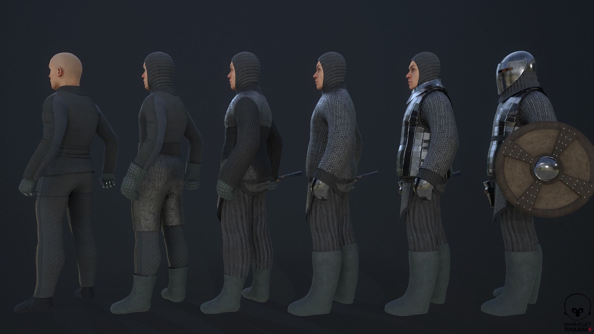 TAB Medieval Knight - 11 Low-poly 3D model_10