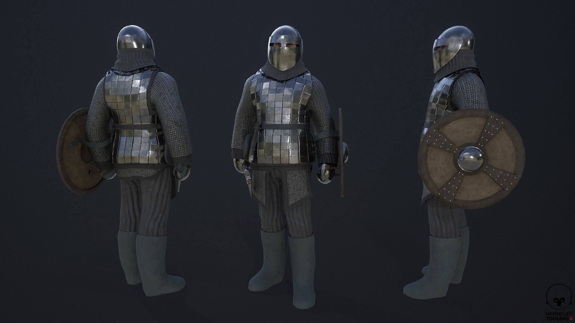 TAB Medieval Knight - 11 Low-poly 3D model_4