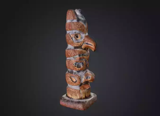 Northwest Coast Totem - Photorealistic Low-poly 3D Model Low-poly 3D model