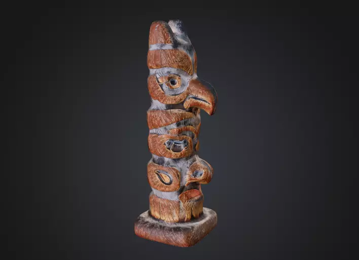 Northwest Coast Totem - Photorealistic Low-poly 3D Model Low-poly 3D model_0