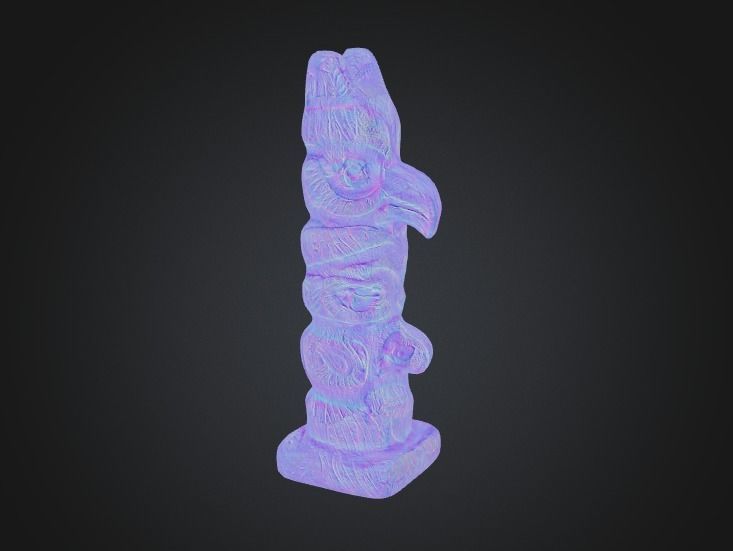 Northwest Coast Totem - Photorealistic Low-poly 3D Model Low-poly 3D model_2