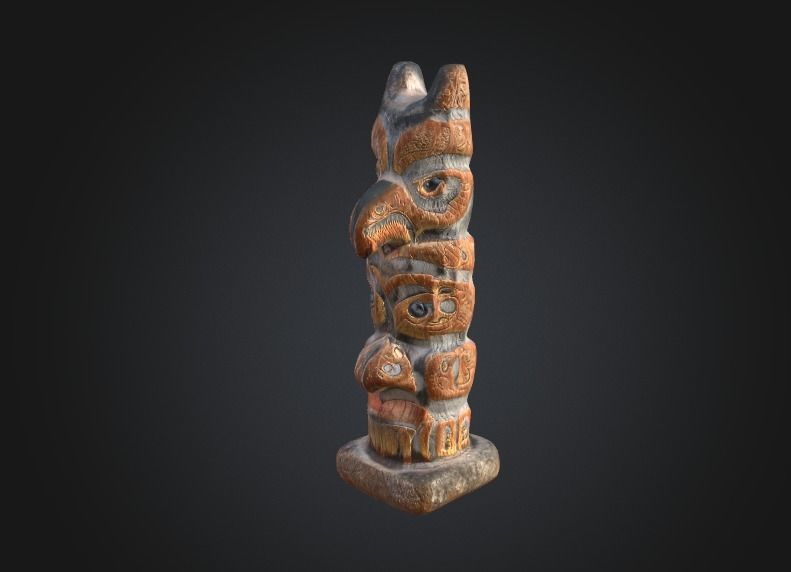 Northwest Coast Totem - Photorealistic Low-poly 3D Model Low-poly 3D model_6