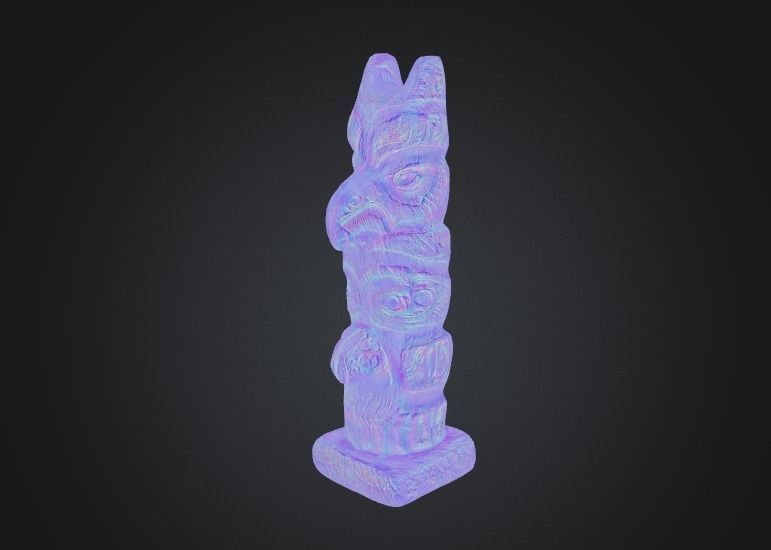 Northwest Coast Totem - Photorealistic Low-poly 3D Model Low-poly 3D model_5