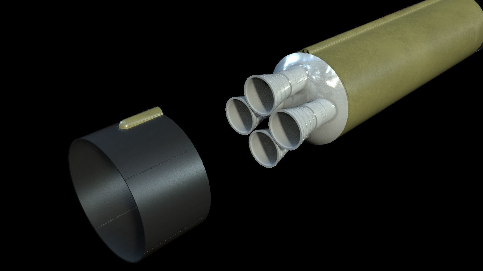 Minuteman III ICBM Missile Low-poly 3D model_5