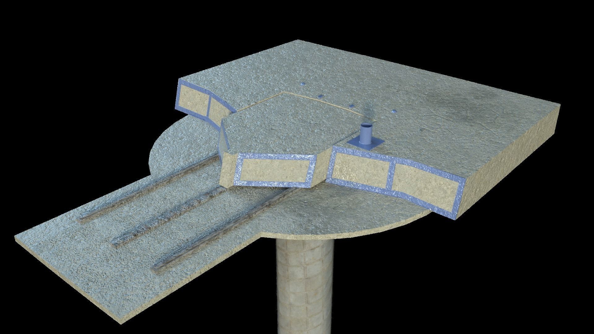 Minuteman III ICBM Missile Low-poly 3D model_13