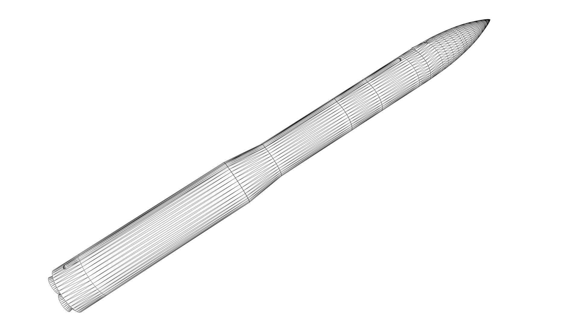 Minuteman III ICBM Missile Low-poly 3D model_1