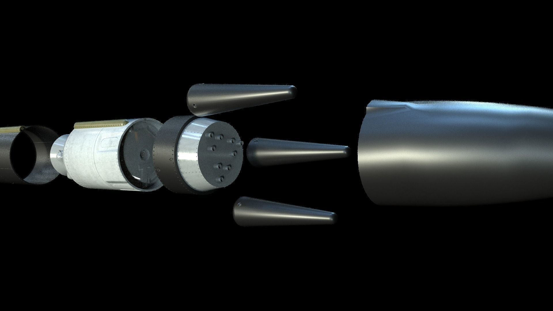 Minuteman III ICBM Missile Low-poly 3D model_9