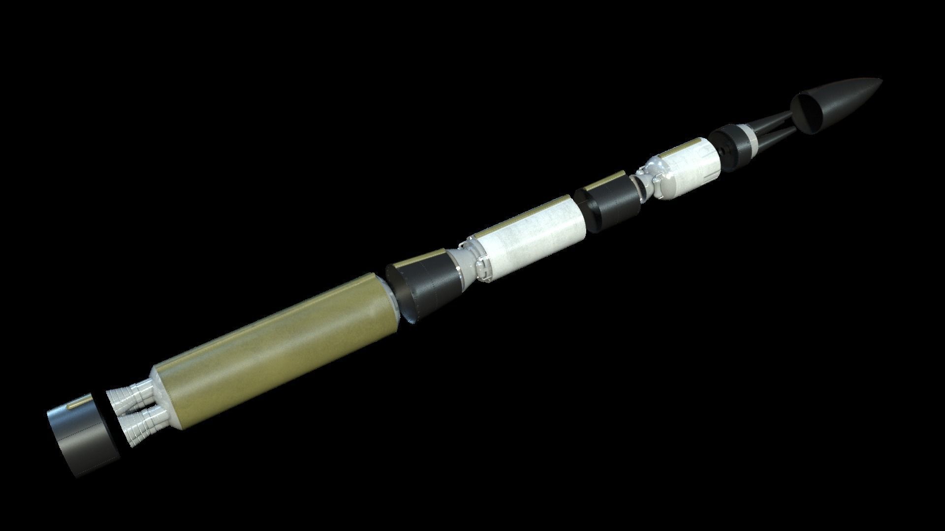 Minuteman III ICBM Missile Low-poly 3D model_3