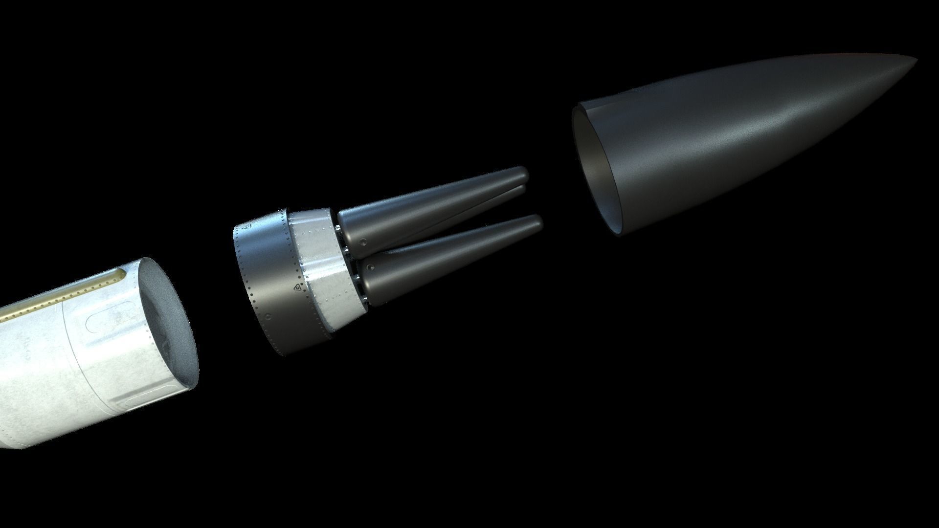 Minuteman III ICBM Missile Low-poly 3D model_8