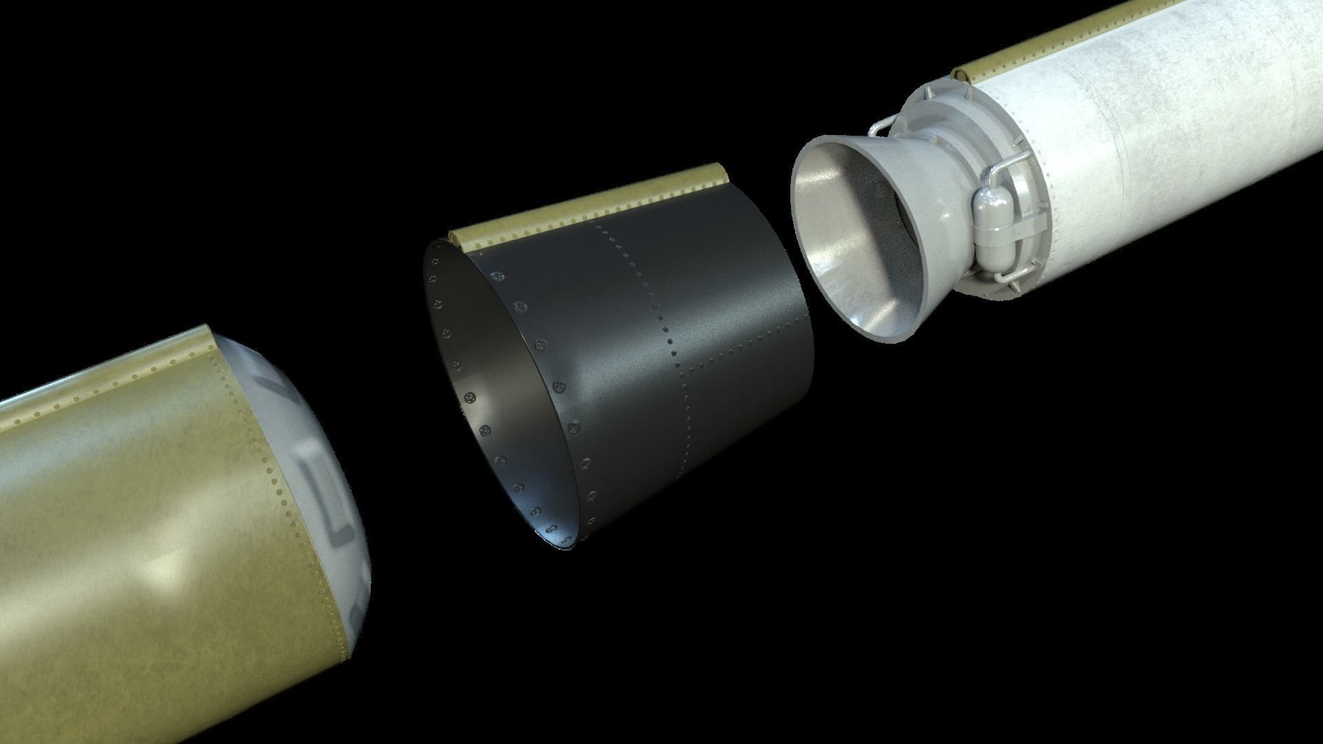 Minuteman III ICBM Missile Low-poly 3D model_6