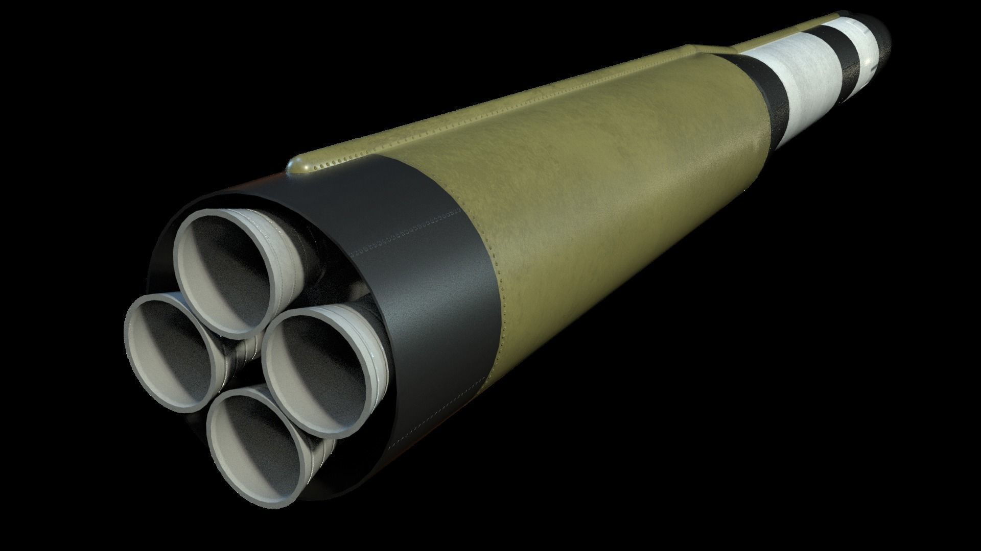 Minuteman III ICBM Missile Low-poly 3D model_2