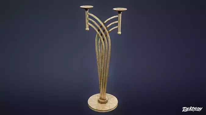 ART DECO - Candleholder 01 - LOW POLY Low-poly 3D model