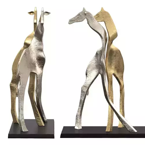 Giraffe Sisters Silver Gold