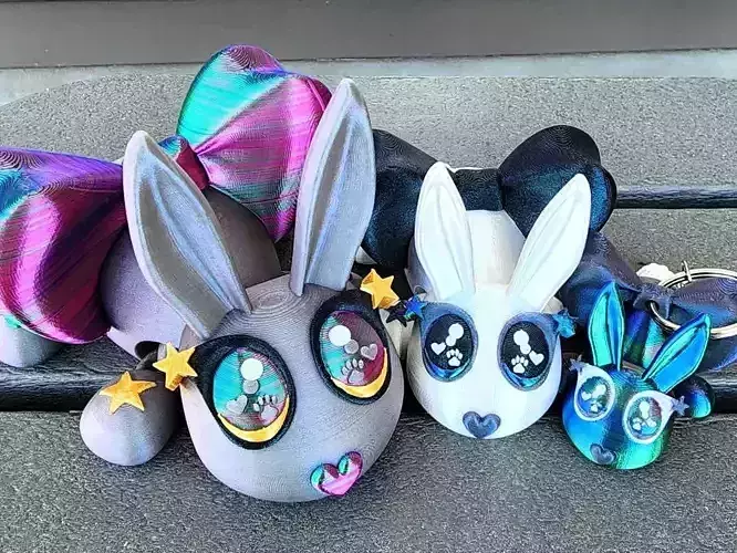 Dazzling Bunny Flexi and Keychain Non-commercial 3D print model