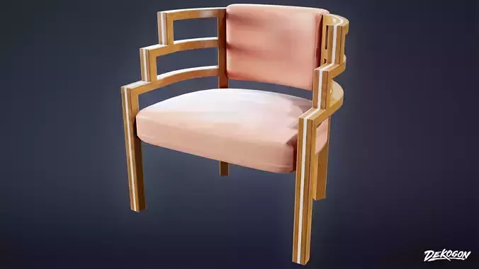 ART DECO - Chair 02 - LOW POLY Low-poly 3D model