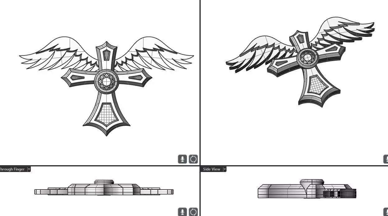 Flying Cross Pendant 3D print model_0