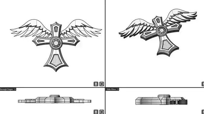 Flying Cross Pendant 3D print model