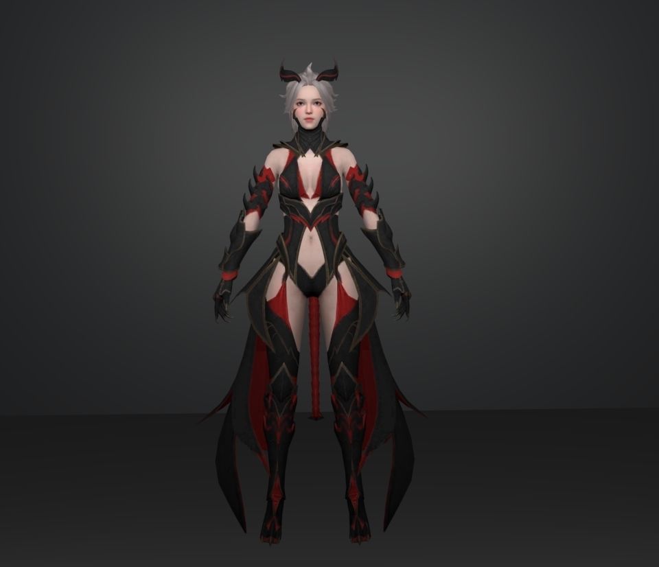 assassin devil girl 3D model_1