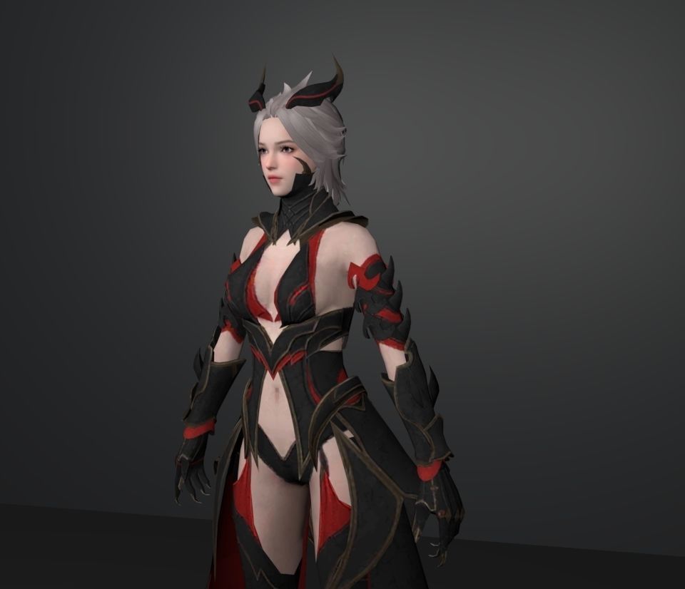 assassin devil girl 3D model_2