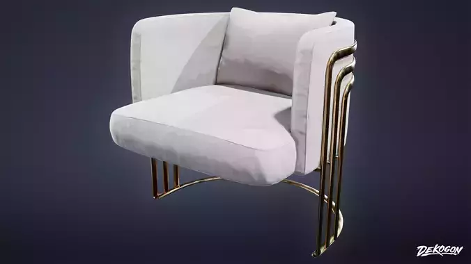 ART DECO - Chair 05 - LOW POLY Low-poly 3D model