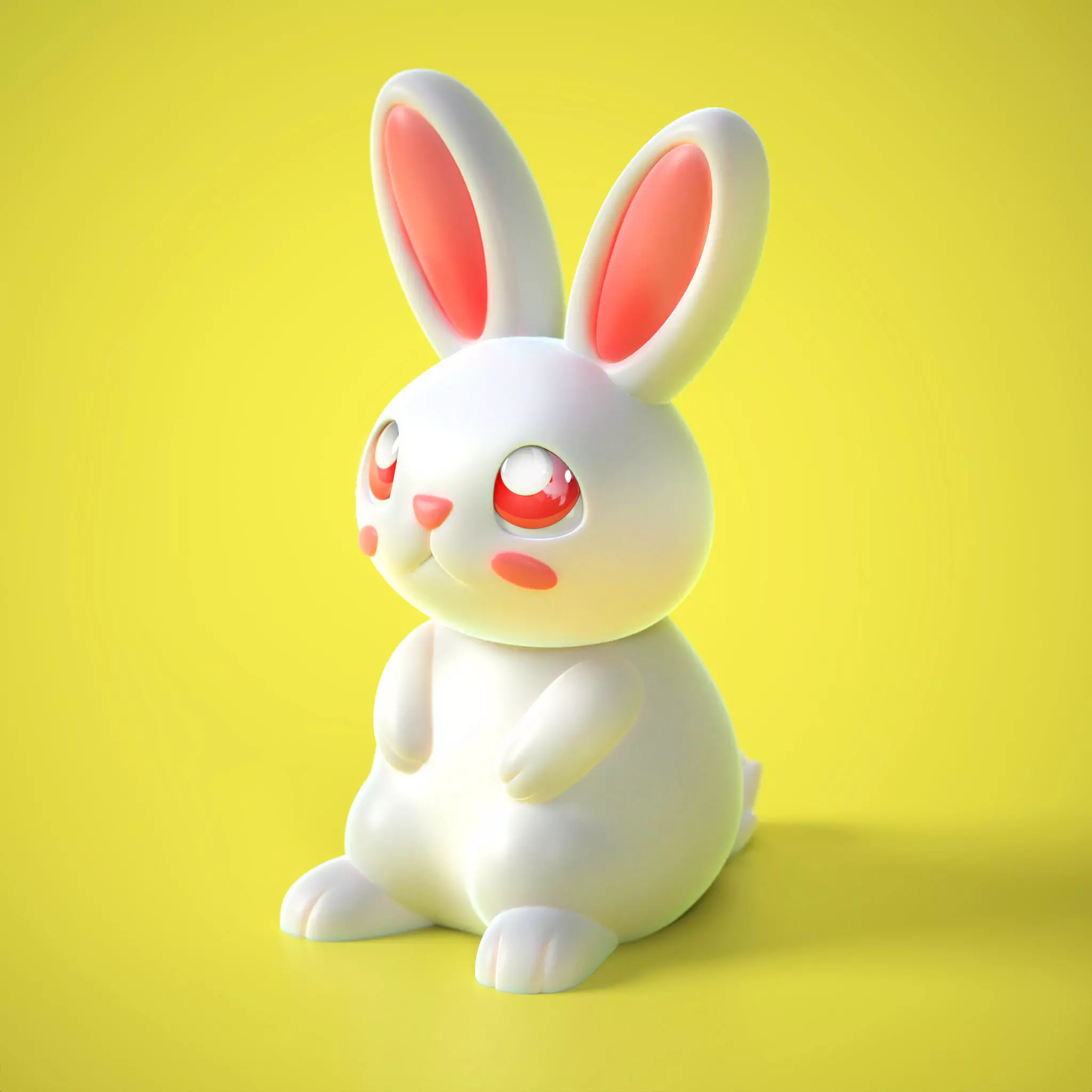 CUTE TINY RABBIT NO SUPPORTS Free 3D print model