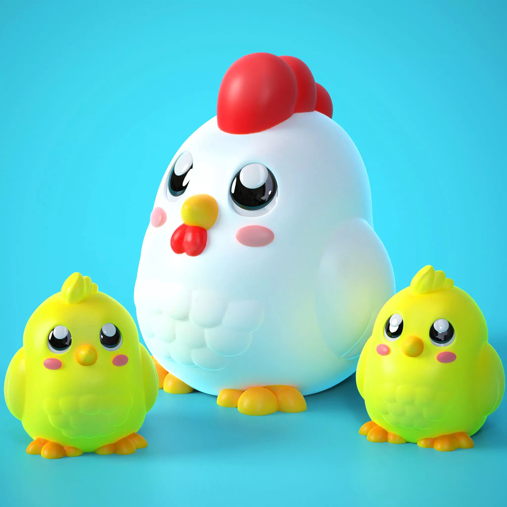 CUTE TINY HEN AND CHICK NO SUPPORTS Free 3D print model